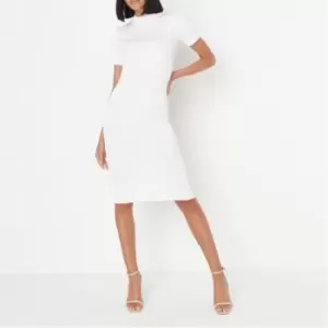 Image of Missguided Back Knitted Midi Dress - White