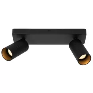 Image of Lucide CLUBS - Twin Ceiling Spotlight - 2xGU10 - Black