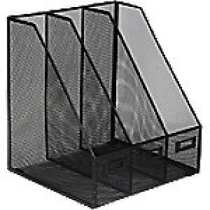 Image of Osco Magazine Rack Triple Black 28 x 25 x 30.5 cm