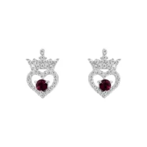 Image of Disney Princess Sterling Silver Birthstone Crown Earrings ? January E906315RJANL