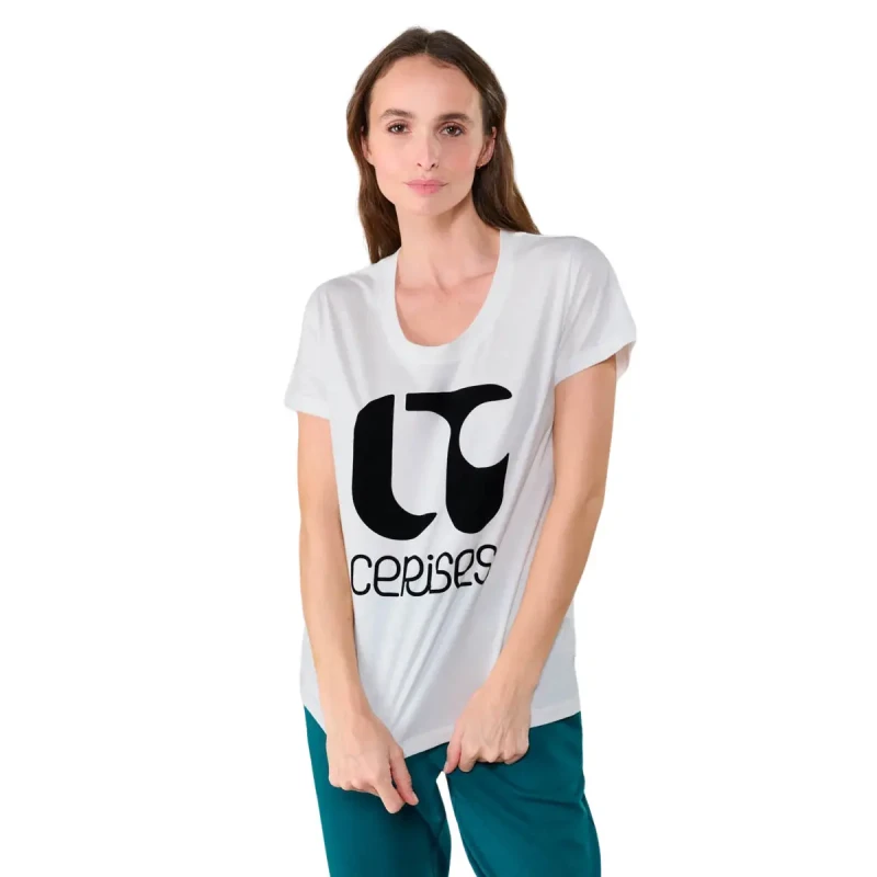 Image of Le Temps des cerises Womens T-Shirt Le Temps des cerises Taolo Blanc Female S