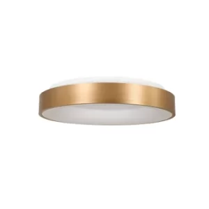 Image of Ring Sled Cylindrical Ceiling Light Gold Matt, Plastic White