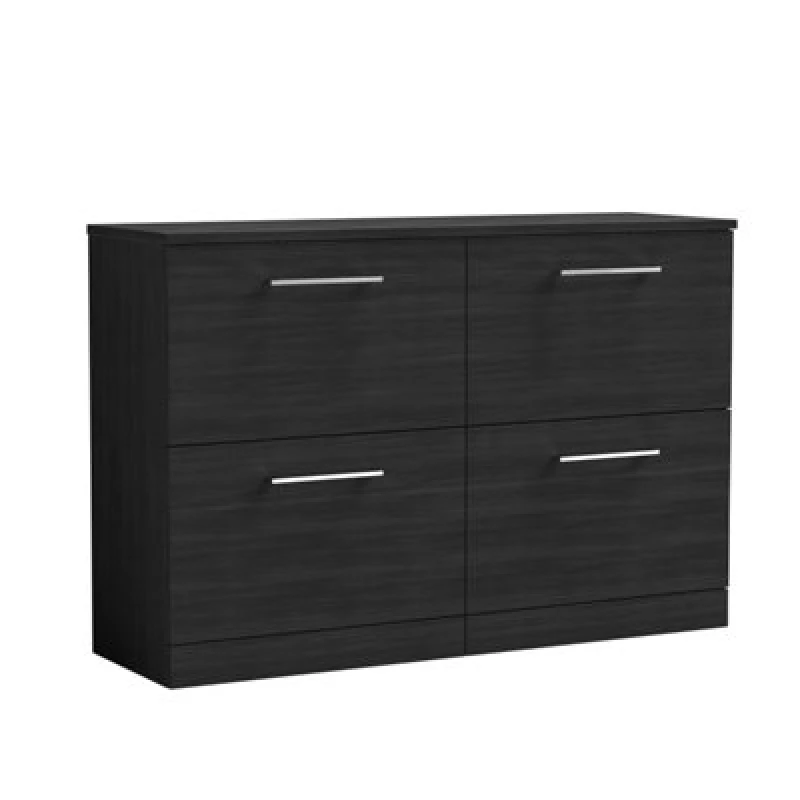 Image of Balterley Level 1200mm Floorstanding 4 Drawer & Worktop Charcoal Black Woodgrain Black Unisex