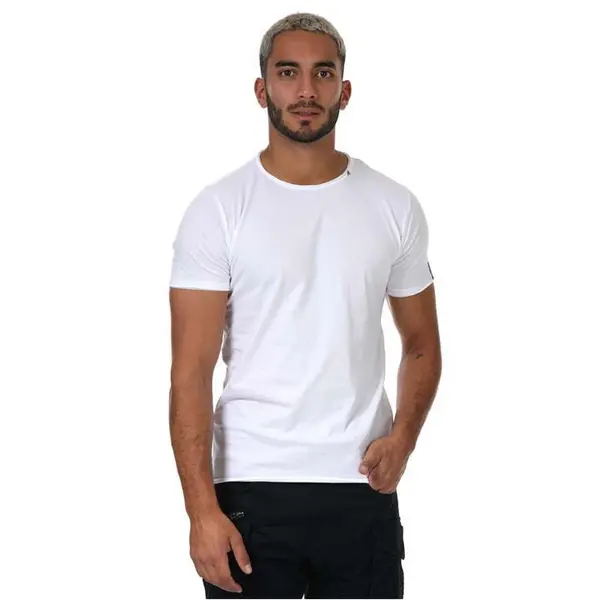 Image of Replay Raw Cut Cotton T- Shirt - White M
