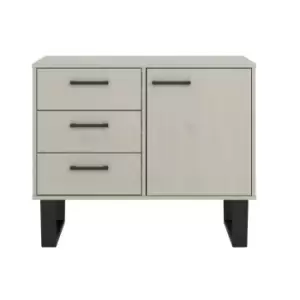 Image of Small Sideboard With 1 Door 3 Drawers Grey