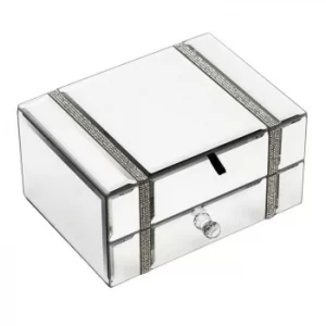 Image of Hestia Mirror Glass Diamante Jewellery Box
