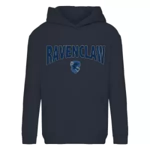 Image of Harry Potter Girls Ravenclaw Shield Hoodie (5-6 Years) (Navy)