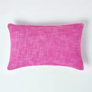 Image of Homescapes - Nirvana Cotton Pink Rectangular Cushion Cover, 30 x 50cm - Pink
