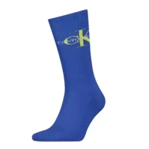 Image of Calvin Klein Rib Socks 1 Pack Mens - Blue