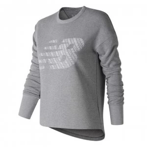 Image of New Balance Fleece Crew Sweatshirt Ladies - Grey