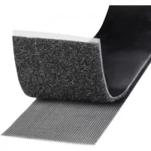 Image of TOOLCRAFT KL50X1000C Hook-and-loop tape stick-on Hook and loop pad, Heavy duty (L x W) 1000 mm x 50 mm Black 1 m