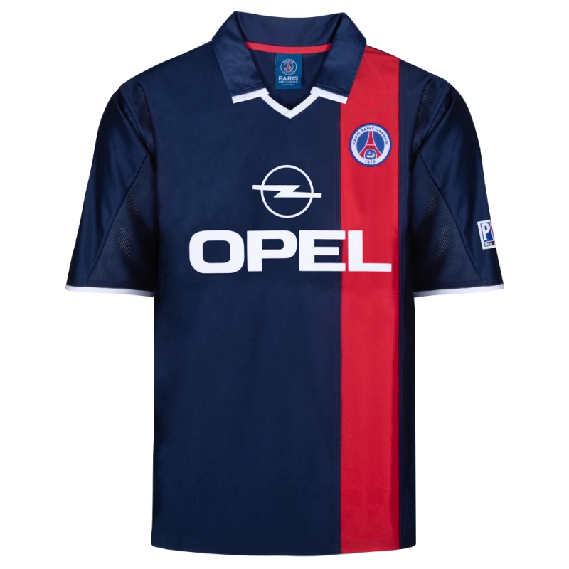 Image of Score Draw Paris St Germain 2001 Home Retro Shirt PSG01HPYSS-L L Mens Sportswear
