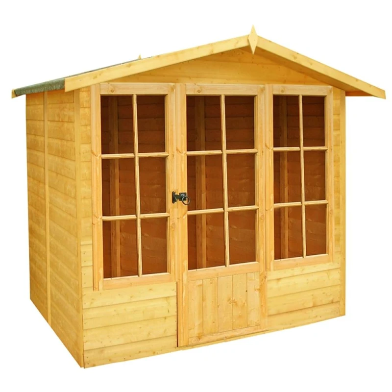 Image of Shires Chatsworth Shiplap Summerhouse Garden Sun Room Approx 7 x 7 Feet in Brown Brown Unisex