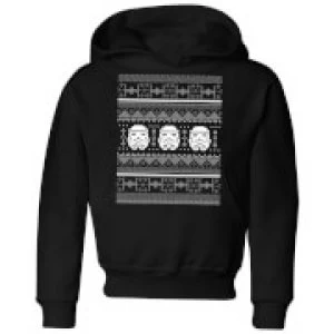 Image of Star Wars Stormtrooper Knit Kids Christmas Hoodie - Black - 7-8 Years