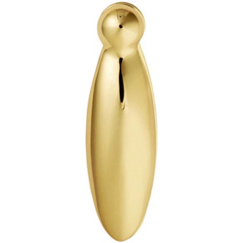 Image of Loops Pear Drop Shaped Lock Profile Escutcheon 60 x 18mm Polished Brass Lock Cover Metallics unisex