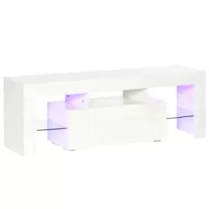 Image of Homcom High Gloss TV Stand With 16 Colour Options LED RGB Lights And Remote Control White