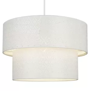 Image of Cream Metal Fretwork 2 Tier Drum Shade