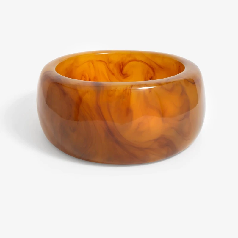 Image of Jon Richard Amber Marbled Wide Bangle Orange