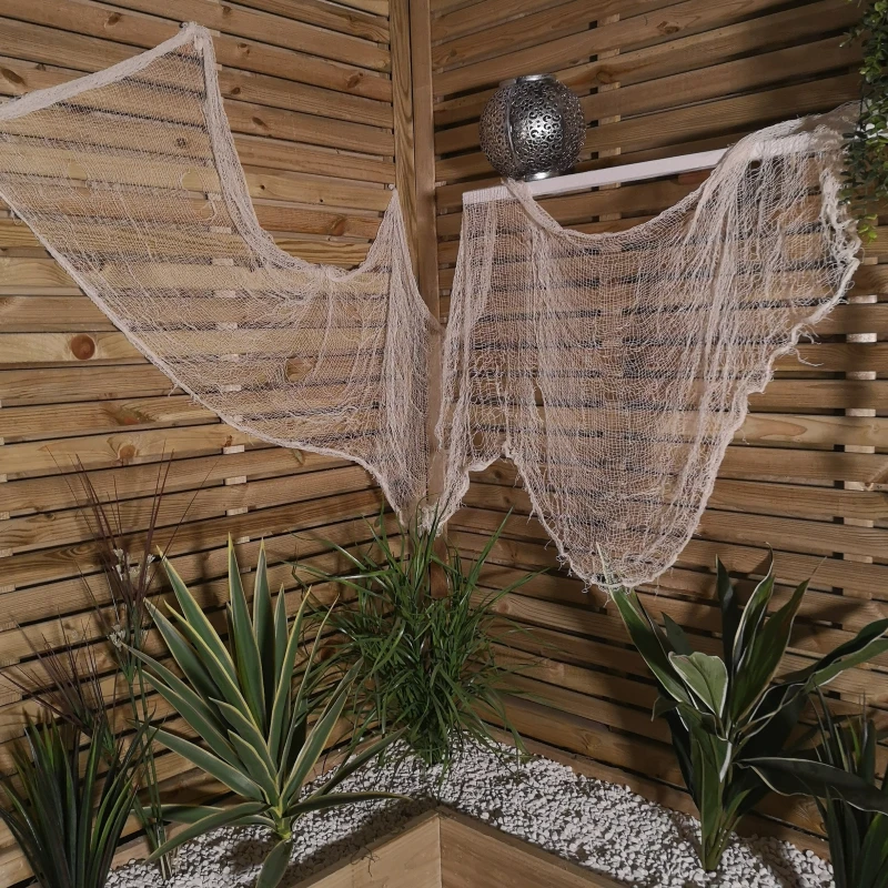 Image of 2.9m Halloween Freaky Fabric Net Decoration in Cream