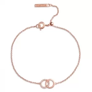 Image of Olivia Burton Bejewelled Interlink Rose Gold Tone Bracelet