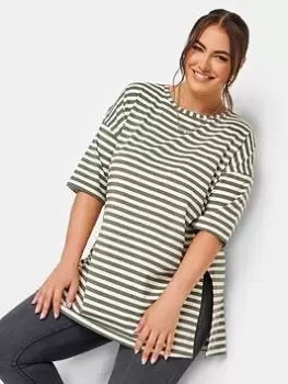 Image of Yours Ss Oversized Tee Khaki Ecru, Cream, Size 26-28, Women