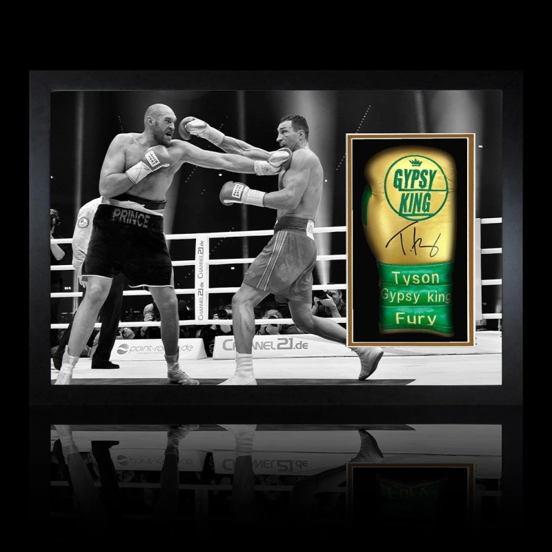 Image of The Fan Cave Tyson Fury v Wladimir Klitschko Signed Glove Iconi Green unisex 690mm x 48