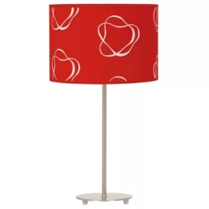 Image of Linea Verdace Stavange Table Lamp With Round Shade Satin Nickel