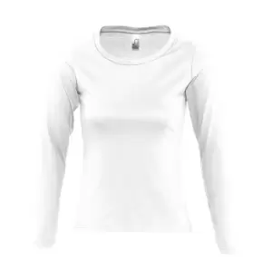 Image of SOLS Womens/Ladies Majestic Long Sleeve T-Shirt (M) (White)