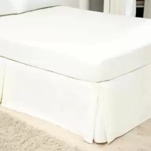 Image of 200 Thread Count 100% Egyptian Cotton Box Pleat Platform Valance, White, Double - Belledorm