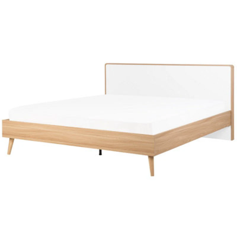 Image of Beliani Bed Serris 180 X 200 Cm (Eu Super King) Light Brown