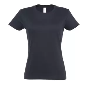 Image of SOLS Womens/Ladies Imperial Heavy Short Sleeve T-Shirt (M) (Navy)