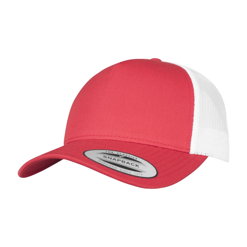 Image of Flexfit Mens Two Tone 5 Panel Trucker Cap in Red Red Male One Size