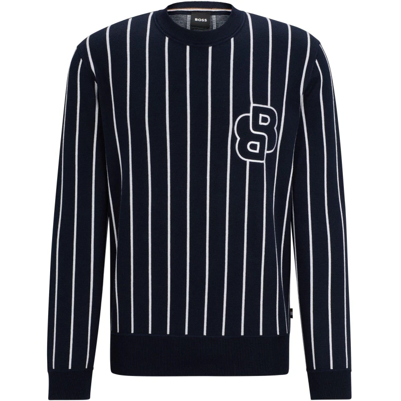 Image of Boss Mens Talento Knitted Top Dark Blue male L