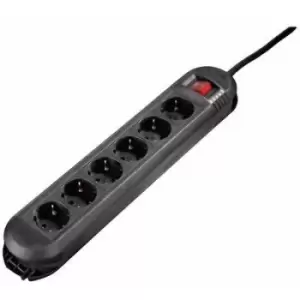 Image of Hama 00108889 Power strip (+ switch) 6x Black PG connector