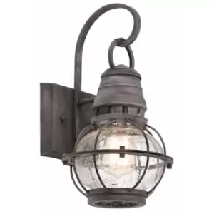 Image of Bridge Point 1 Light Small Outdoor Wall Lantern Zinc IP44, E27