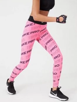 Image of Nike Training Pro Printed Legging - Pink