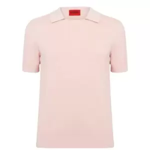 Image of Hugo Steet Knit Polo Top - Pink