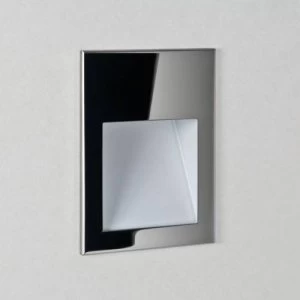 Image of LED 1 Light Outdoor Recessed Square Marker Wall Light Polished Stainless Steel