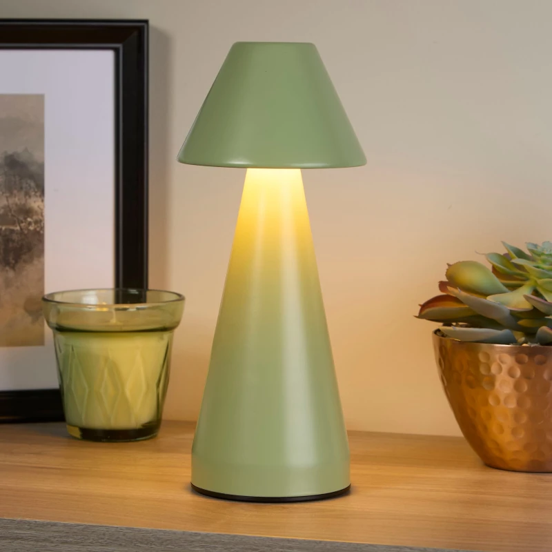 Image of SO'HOME Rechargeable Cone Table Lamp Sage ONE SIZE