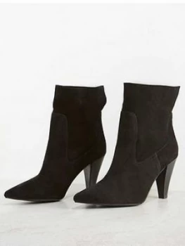 Image of Mint Velvet Ezra Suede Western Boot - Black, Size 40, Women