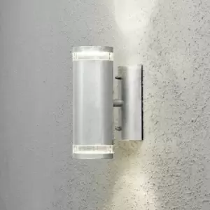 Image of Konstsmide Modena Outdoor Modern Up Down Double Wall Light Galvanized Steel, Transparent, IP44