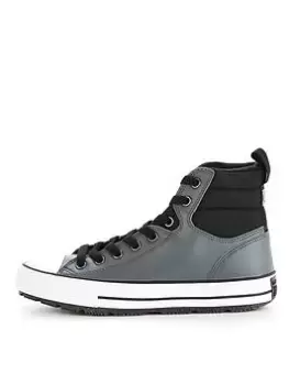 Image of Converse Chuck Taylor All Star Faux Leather Water Resistant Berkshire Boot Hi, Grey/Black/White, Size 9, Men