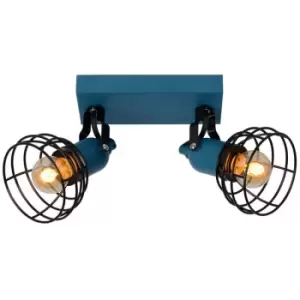 Image of Lucide POLA - Twin Ceiling Spotlight Children - 2xE27 - Blue