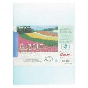 Image of Pentel Recycology A4 Clip Files Blue PK10