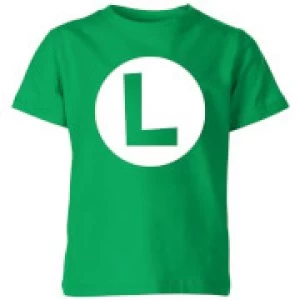 Image of Nintendo Super Mario Luigi Logo Kid's T-Shirt - Kelly Green - 7-8 Years