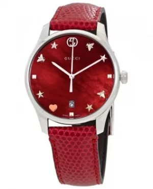 Image of Gucci G-Timeless Cherry Red Mother of Pearl Womens Watch YA1264041 YA1264041