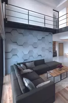 Image of Metal Hexagons Wall Mural