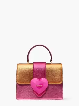 Image of Kate Spade Jeweled Top Handle Colorblock Crinkled Metallic Leather Mini Top Handle, Locket Pink Multi, One Size
