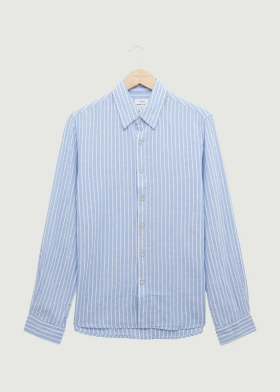 Image of Peter Werth Mens Pappworth LS Shirt in Blue Size: Small Blue Male S