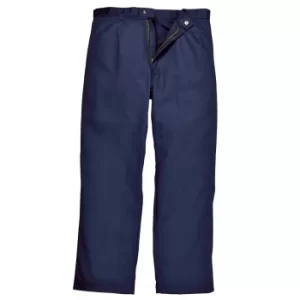 Image of Biz Weld Mens Flame Resistant Trousers Navy Blue Extra Large 34"